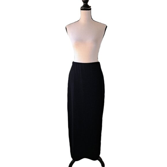 Black Velvet Maxi Women's Skirt Side Slit Size Medium - Picture 1 of 5